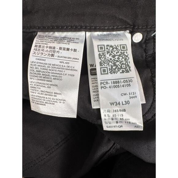 NWT Levi's Womens Destructed 711 Skinny Jeans Black Size 18M - Picture 8 of 13